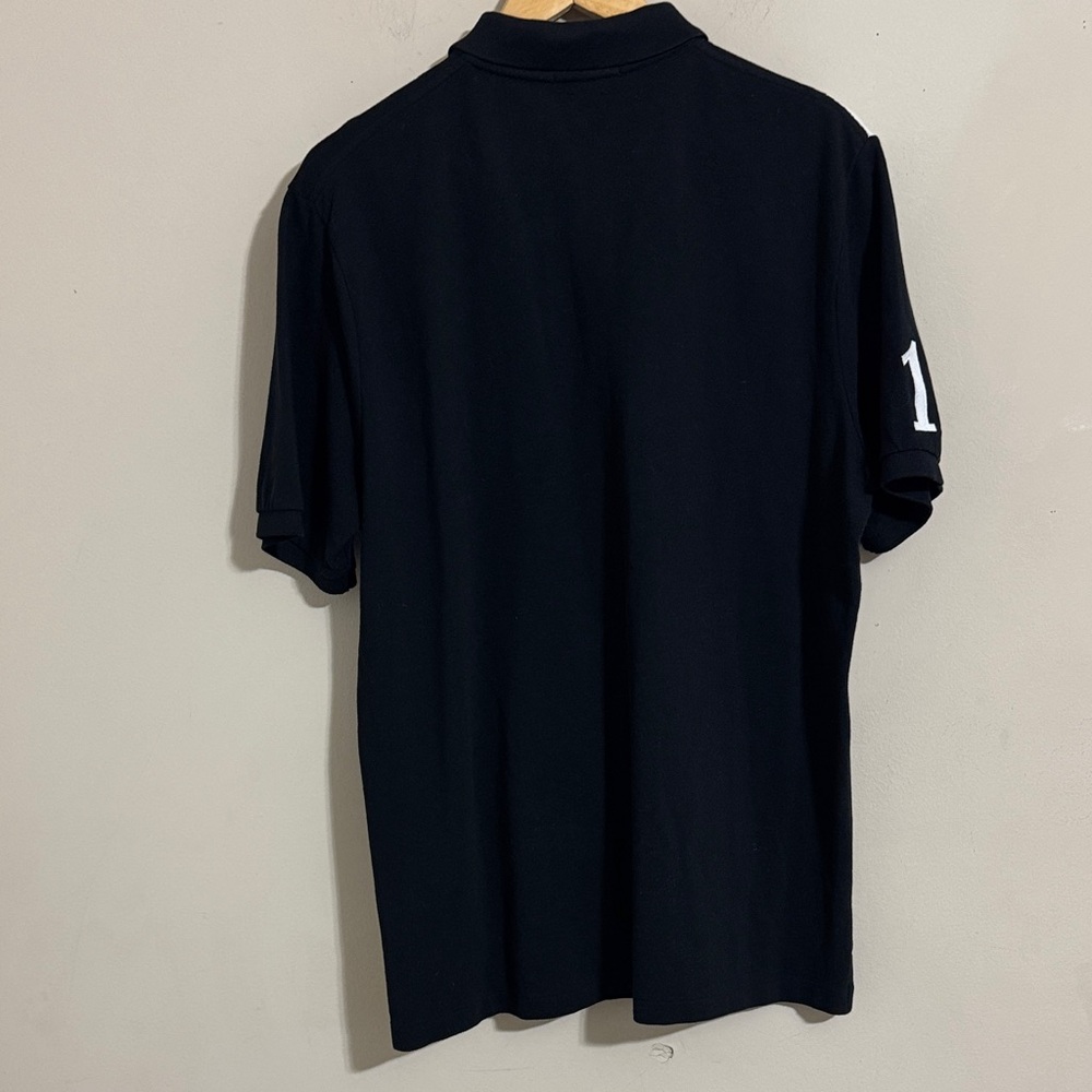 Polo by Ralph Lauren Men's Black White Polo Shirt Big Pony Crest size L Preppy - Picture 3 of 11
